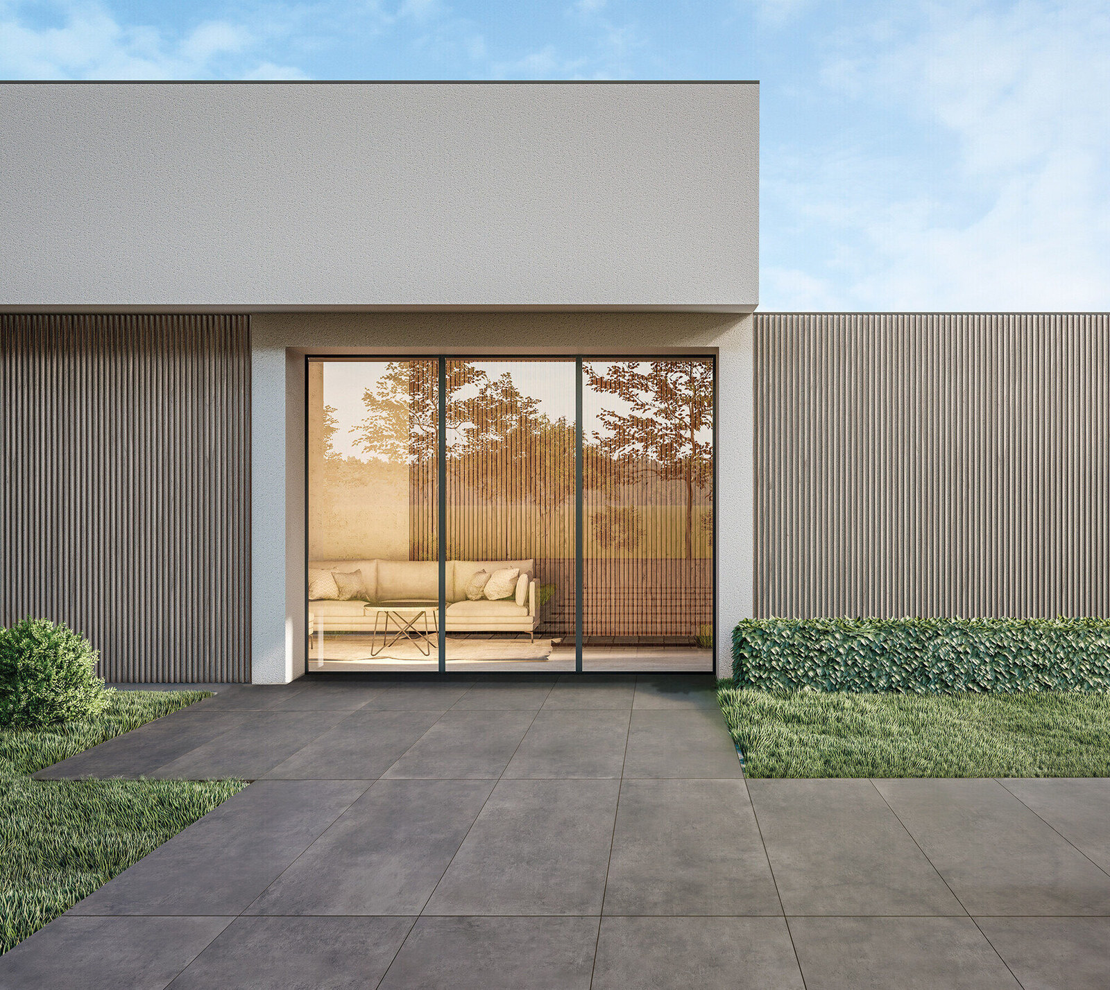 Dunkelgraue Feinsteinzeugfliese mit Harzeffekt, 20 mm, R11, 80 x 80 – Elgy492