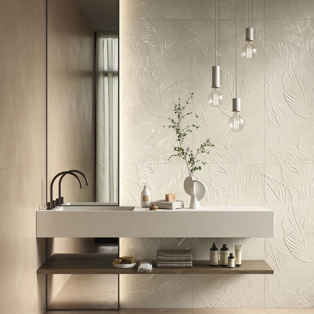 Feinsteinzeugfliese in Betonoptik, sand, 60x120 cm - CS25117