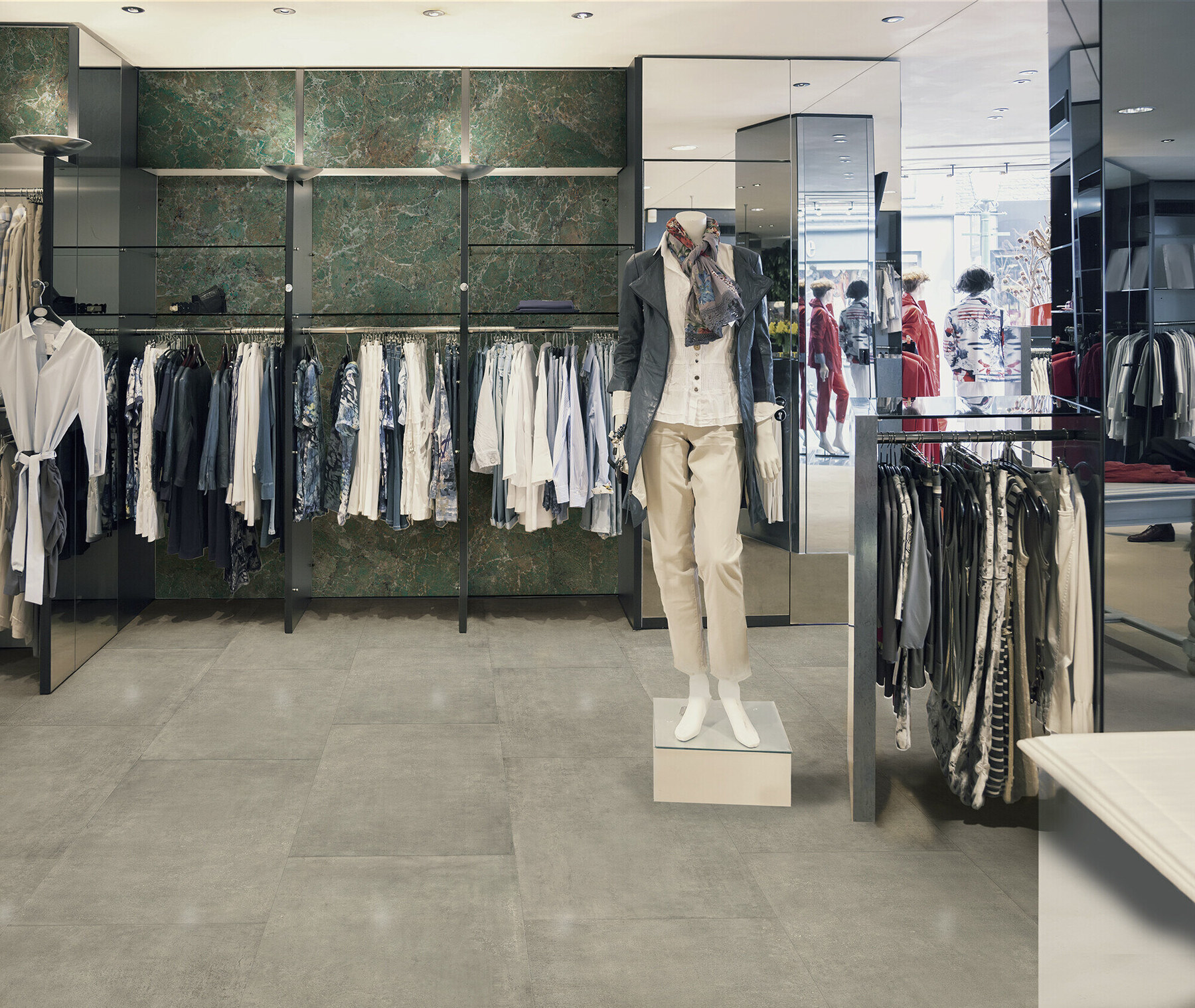 Feinsteinzeug Fliese Betonoptik Grau 80x80 - EMCD570