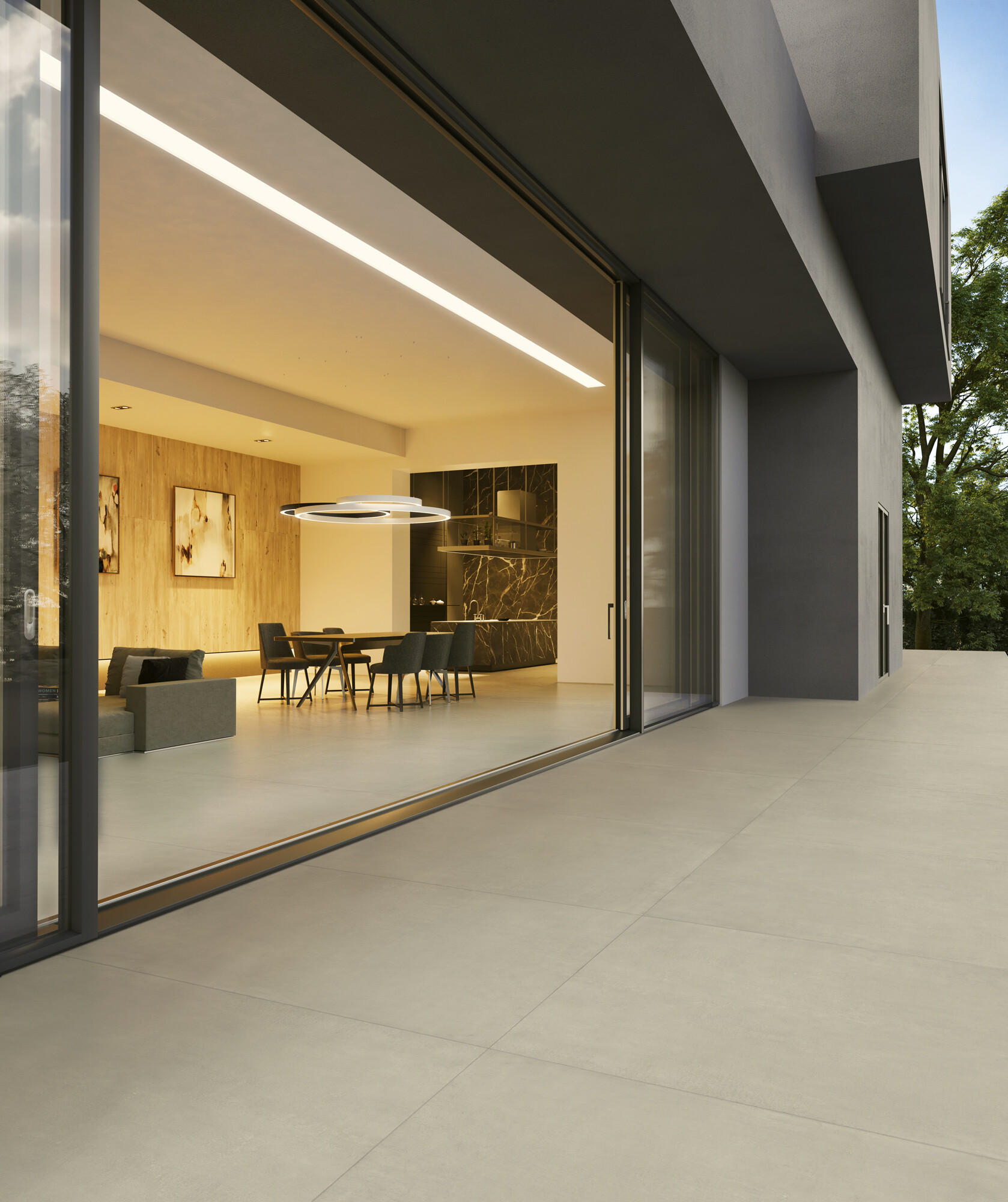 Rutschfeste, eisweiße zeitgenössische Feinsteinzeugfliese mit Betoneffekt 60X120 – Emde558