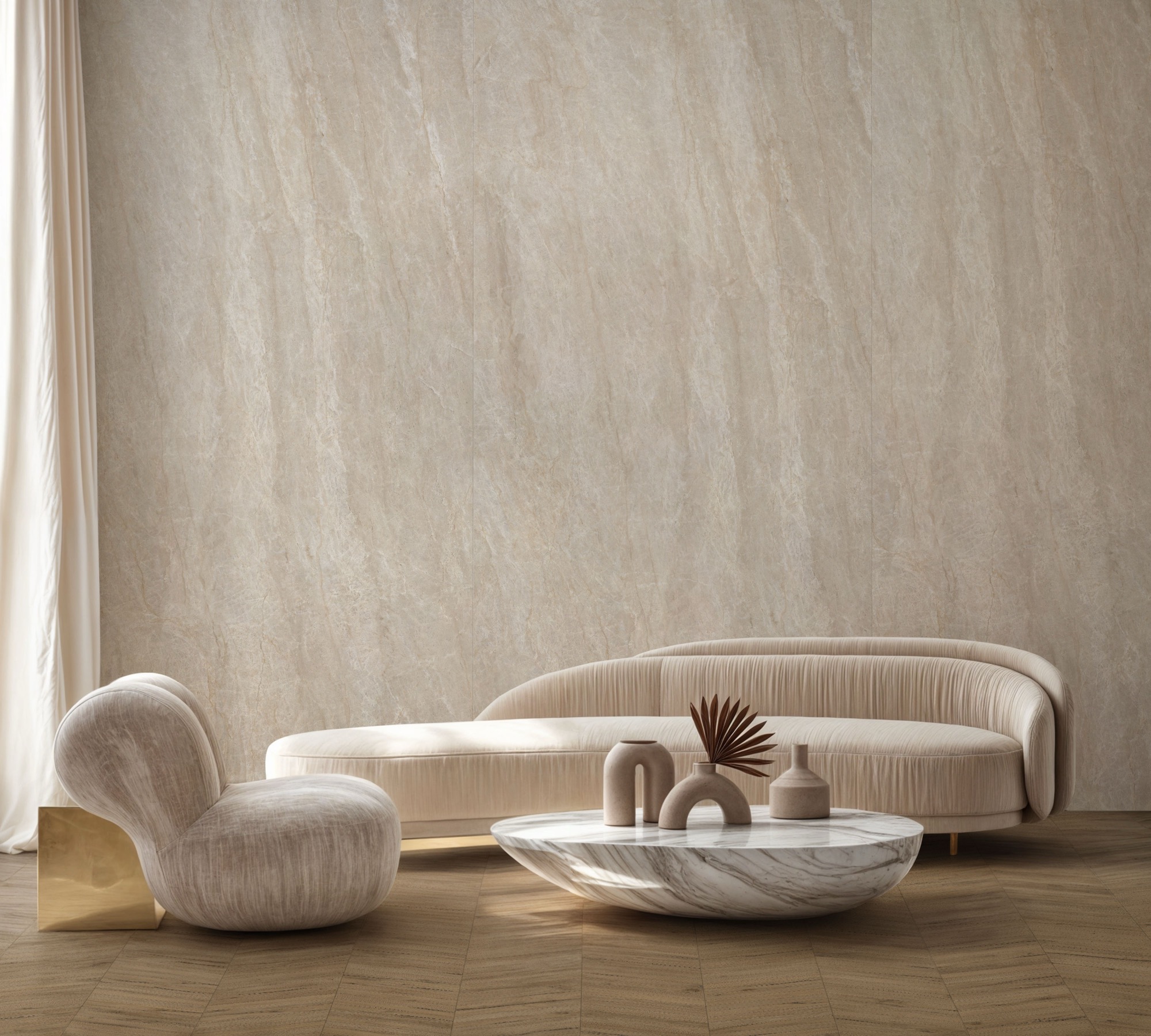 Feinsteinzeug Fliese Marmoroptik Marfil Poliert 120x120 - EMNA1555