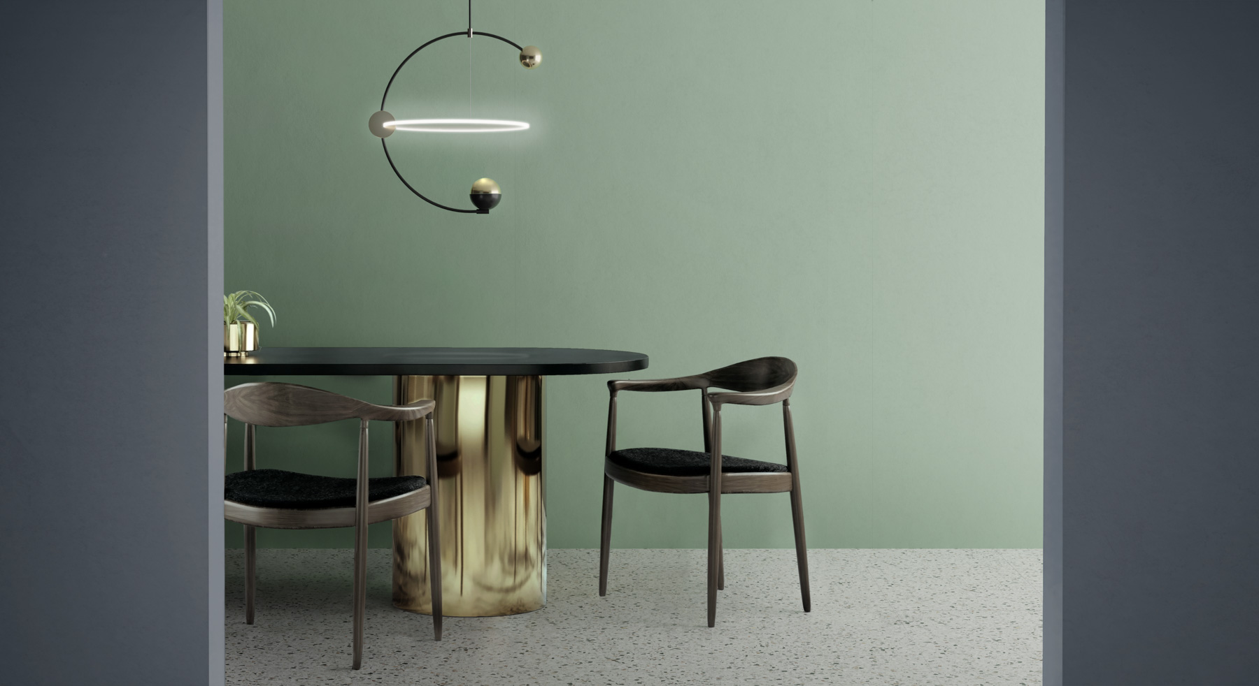 Feinsteinzeug Fliese Betonoptik Grün 60x120 - EMSE601