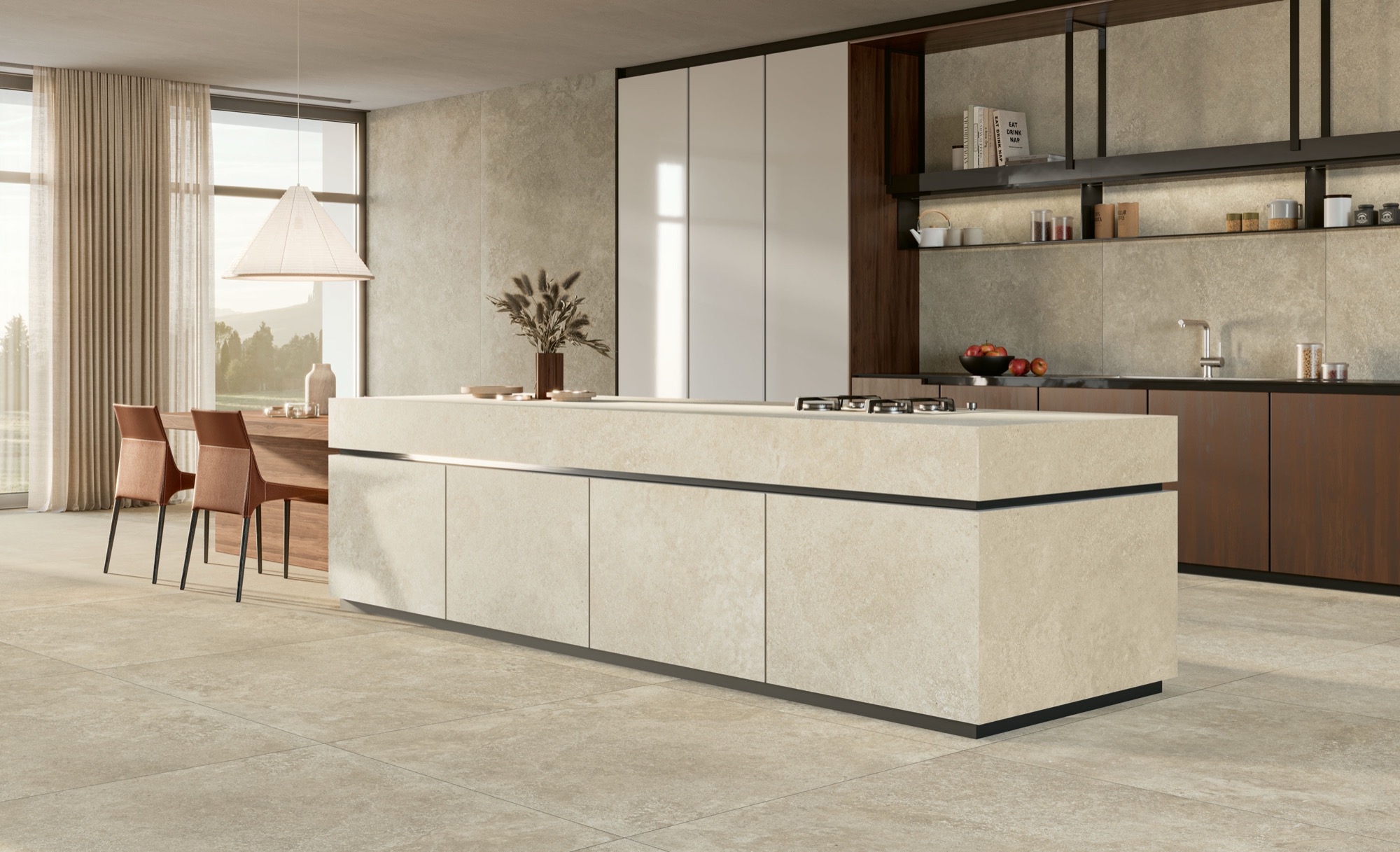 Feinsteinzeug Fliese Steinoptik Braun Matt 120x120 - ENUR1653