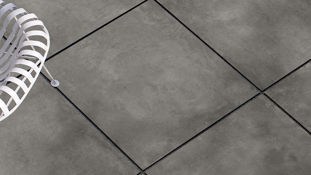 Rutschfeste anthrazitfarbene gewachste Feinsteinzeugfliese in Betonoptik 60X120 - Epae661