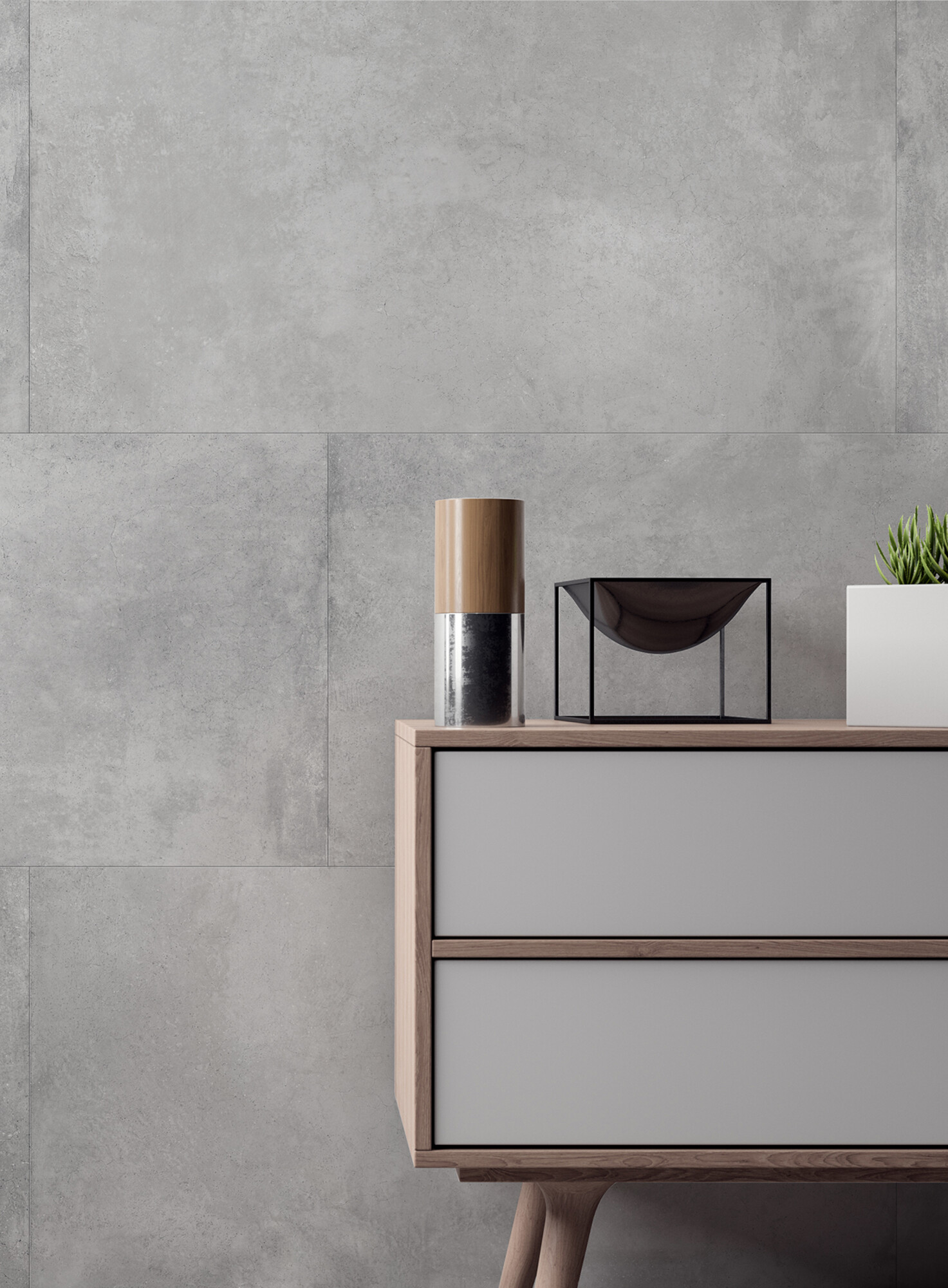 Feinsteinzeug Fliese Betonoptik Hellgrau Gewachst 30x60 - EPGY676