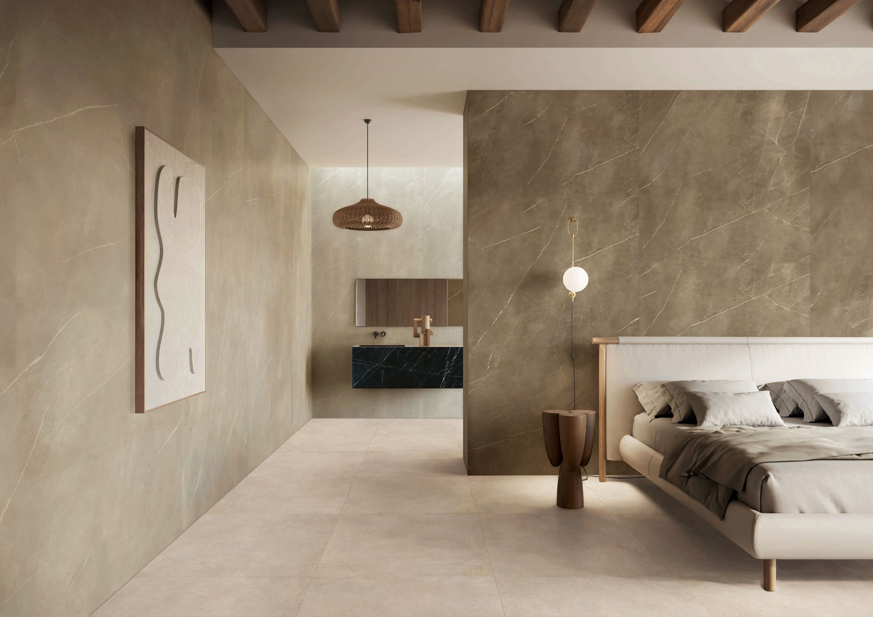 Feinsteinzeug Fliese Marmoroptik Royal Taupe Matt 120x120 - EPYT918