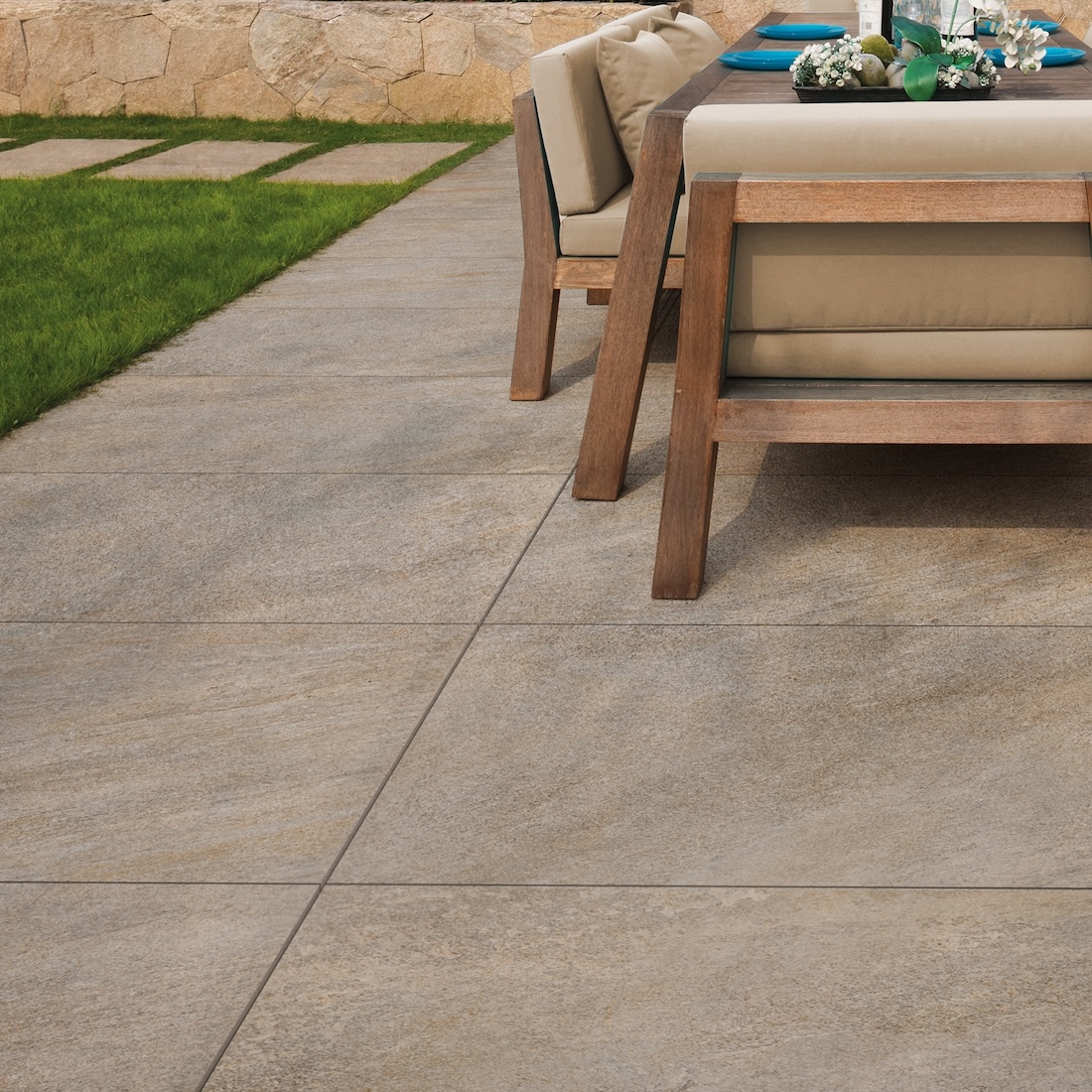 Rutschfeste beige Steinoptik-Porzellanfliese 60X120 - Ereb1187
