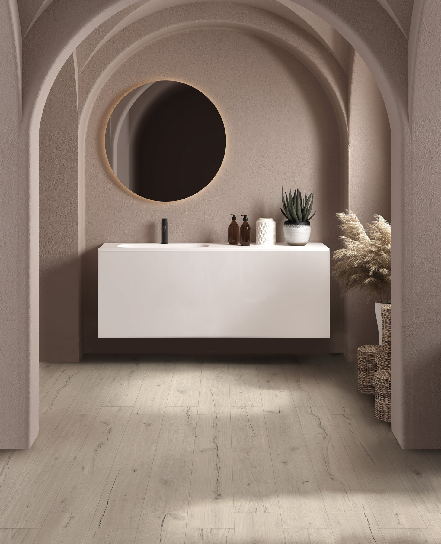 Feinsteinzeug Fliese Holzoptik Weiß 20x160 - ERRO1416