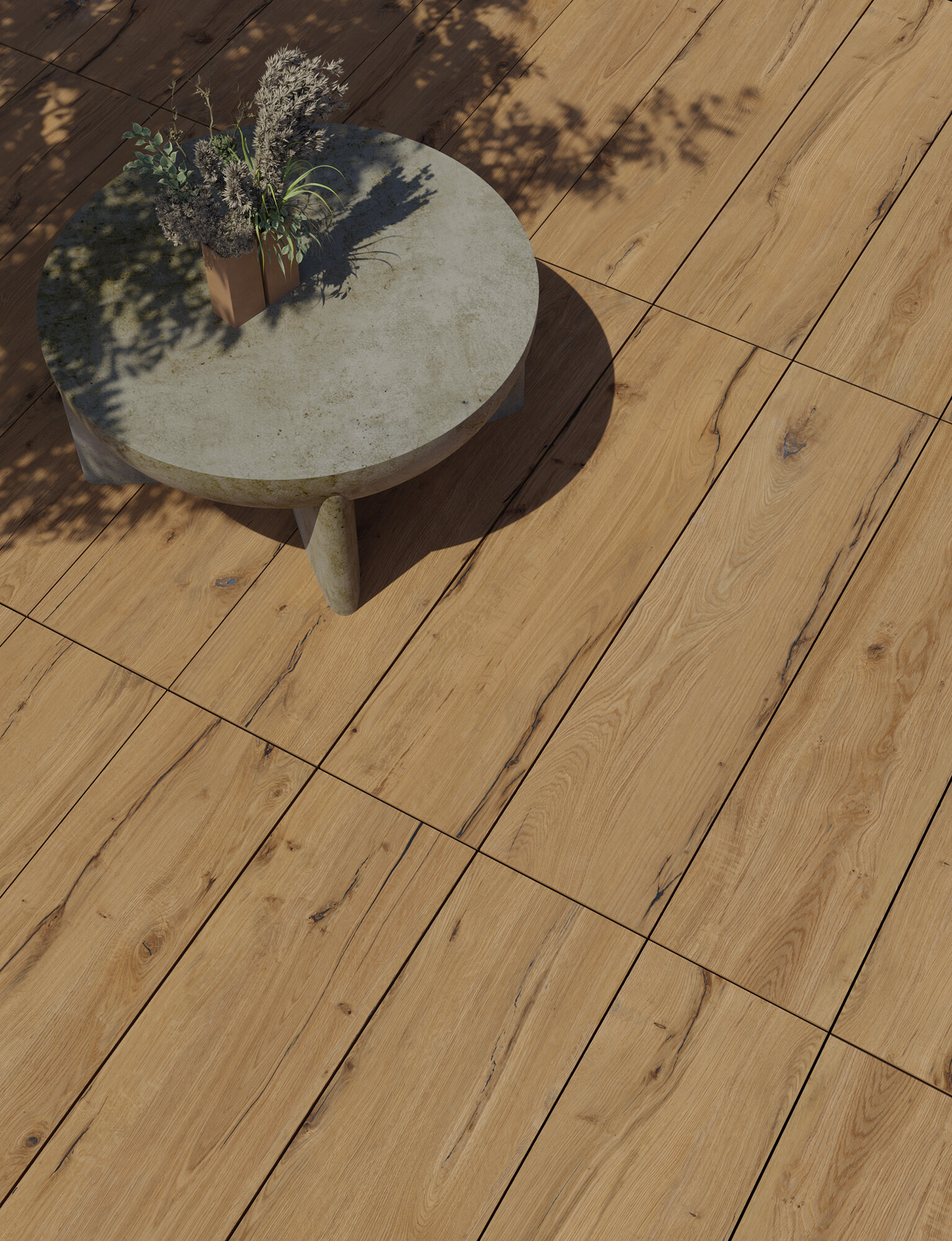 Feinsteinzeugfliese in Antik-Holzoptik, rutschfest, Eiche, 30 x 120 – Errp289