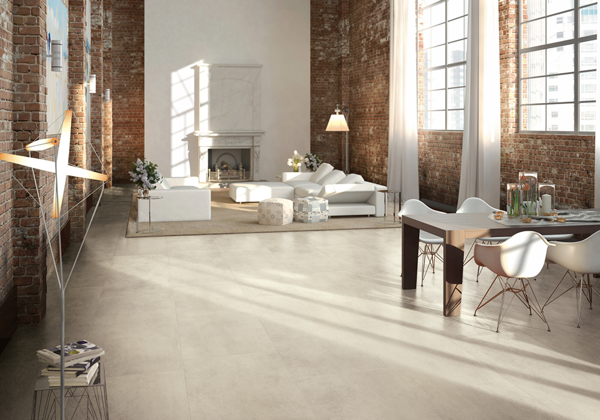 Feinsteinzeug Fliese Harzoptik Beige Gespachtelt 60x120 - ESCA709