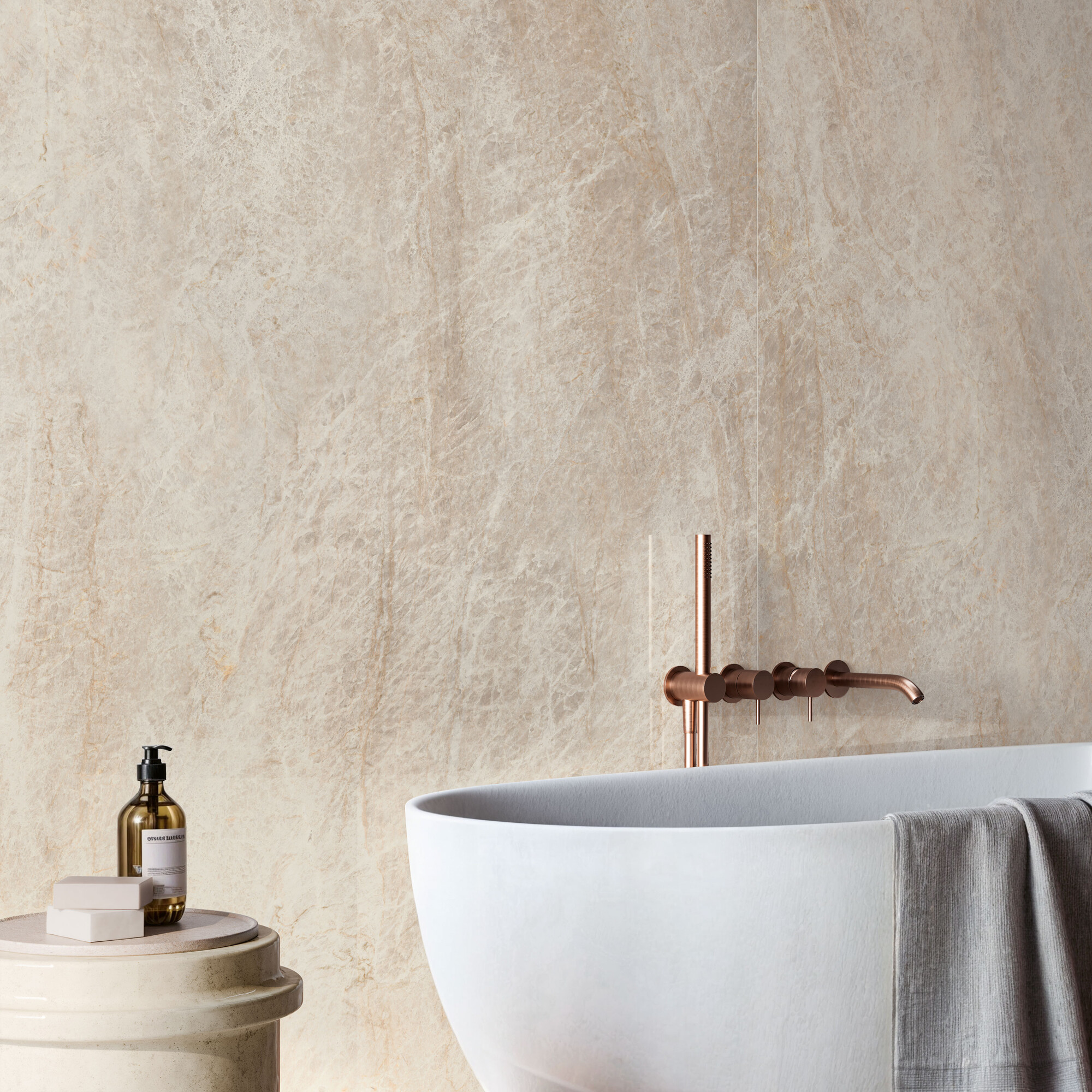 Feinsteinzeug Fliese Marmoroptik Elfenbein Matt 120x120 - ETMA1566