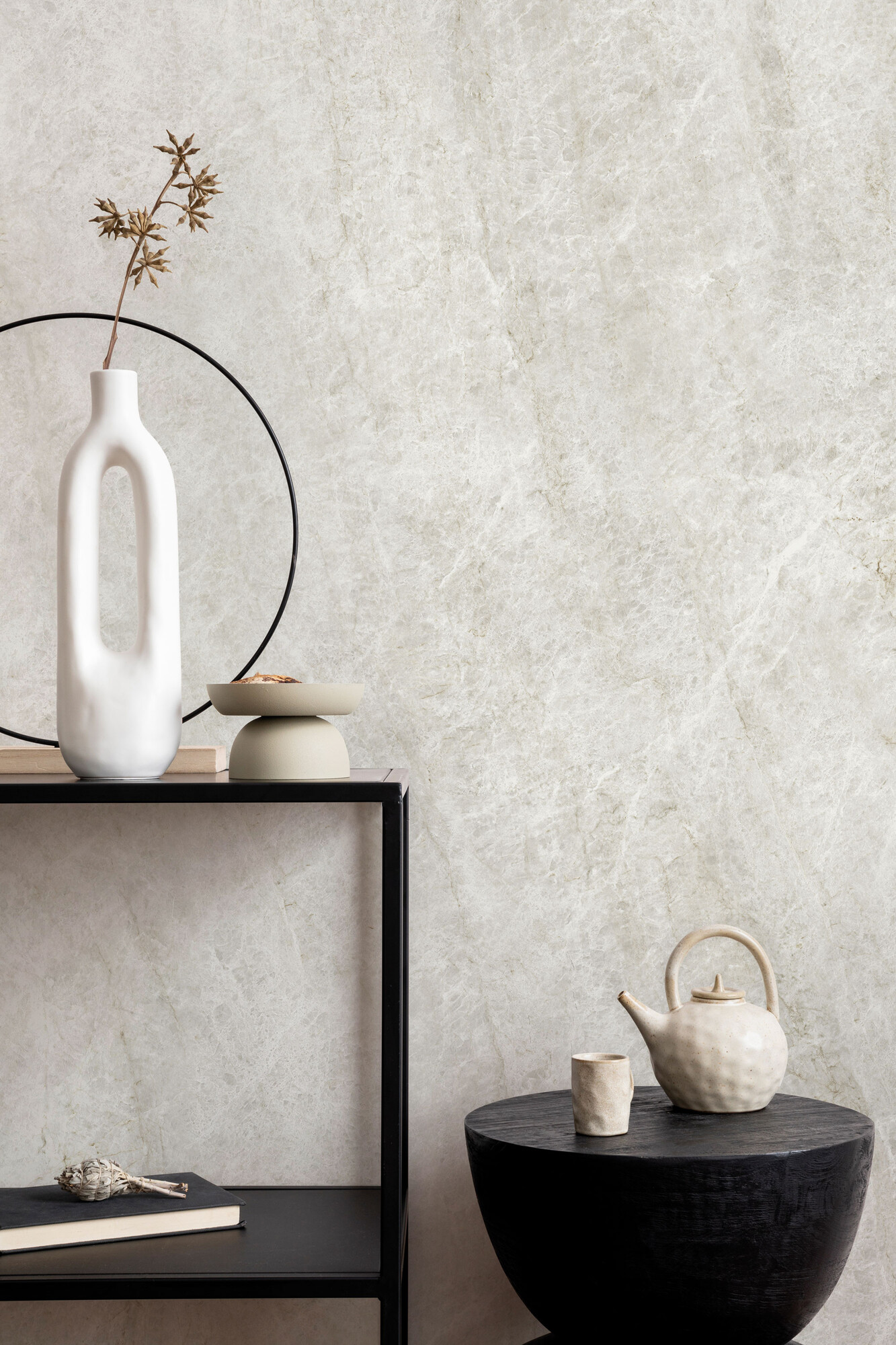 Feinsteinzeug Fliese Marmoroptik Grau Matt 120x120 - ETMS1558