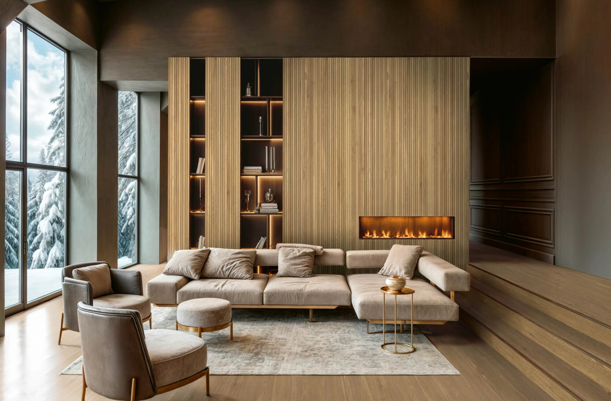 Feinsteinzeug Fliese Holzoptik Dunkelbraun Matt 20x120 - EWBY1682