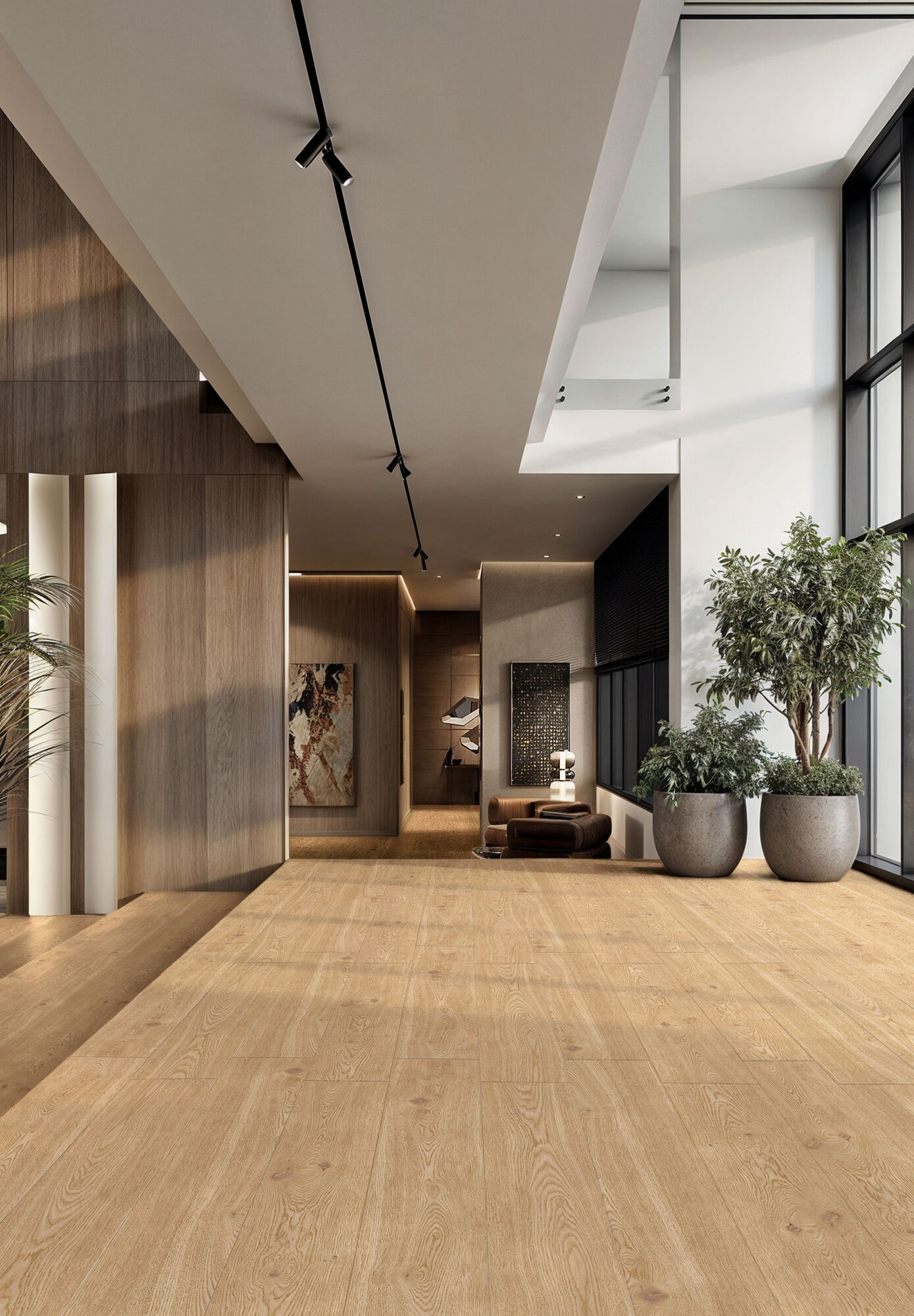 Feinsteinzeug Fliese Holzoptik Hellbraun Matt 30x120 - EWCR1668