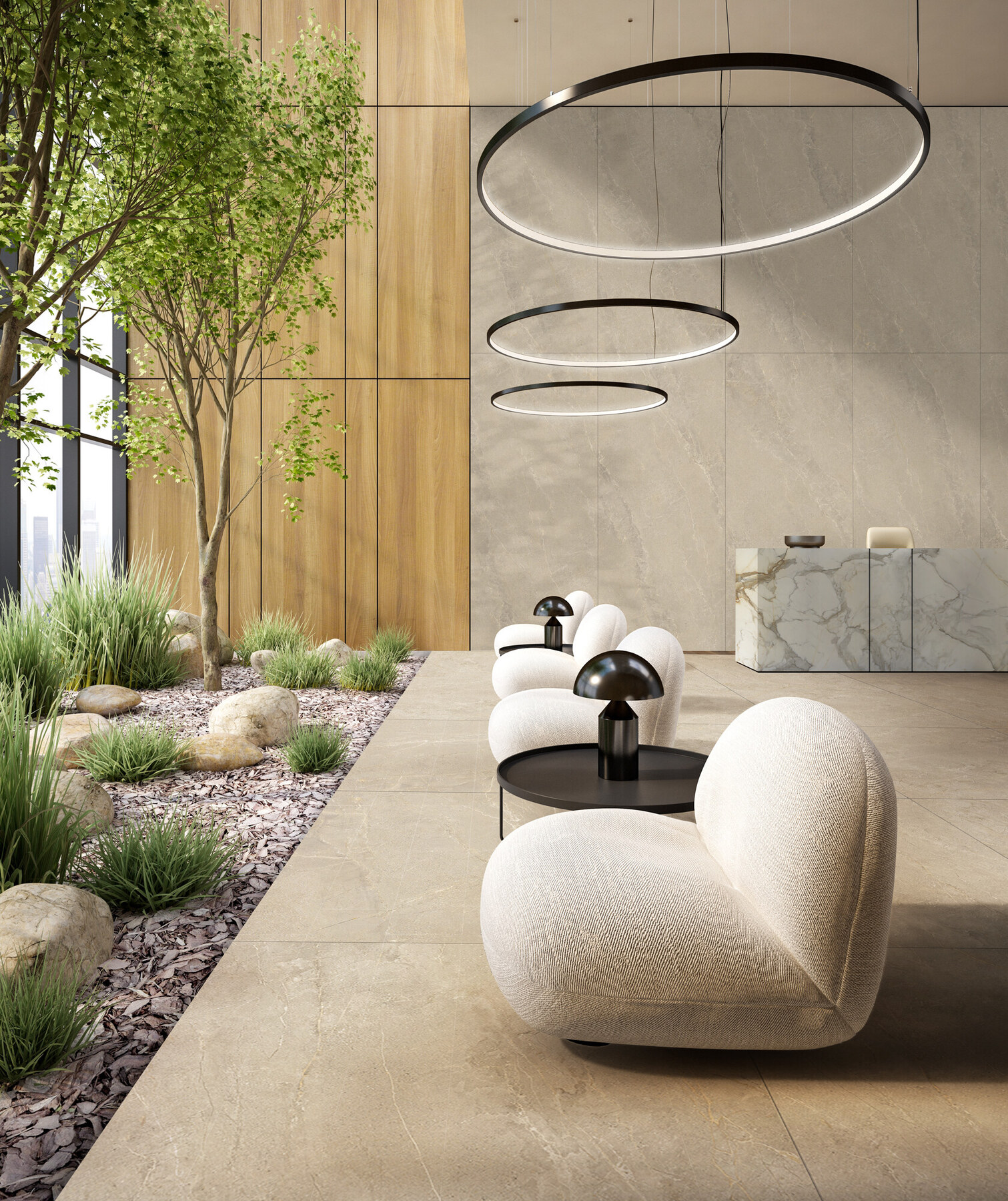 Rutschfeste beige geäderte Feinsteinzeugfliese in Steinoptik 60 x 120 – Ewds1320