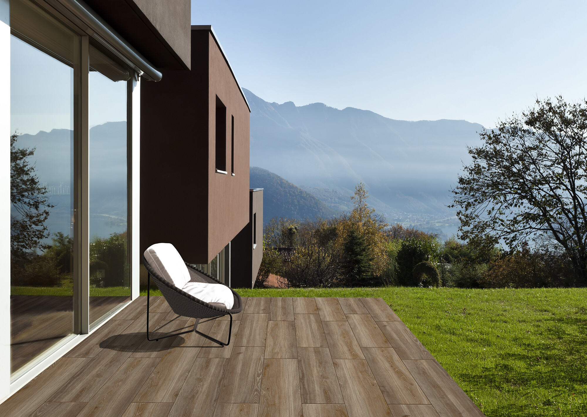 Feinsteinzeug Fliese Holzoptik Taubengrau 20x120 - EWKE1450