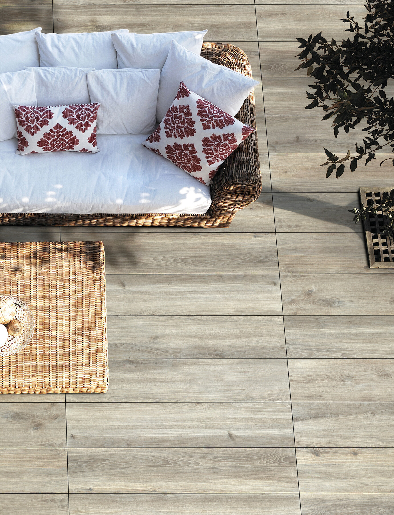 Rutschfeste graue Feinsteinzeugfliese in Holzoptik 20X120 - Ewkh1445