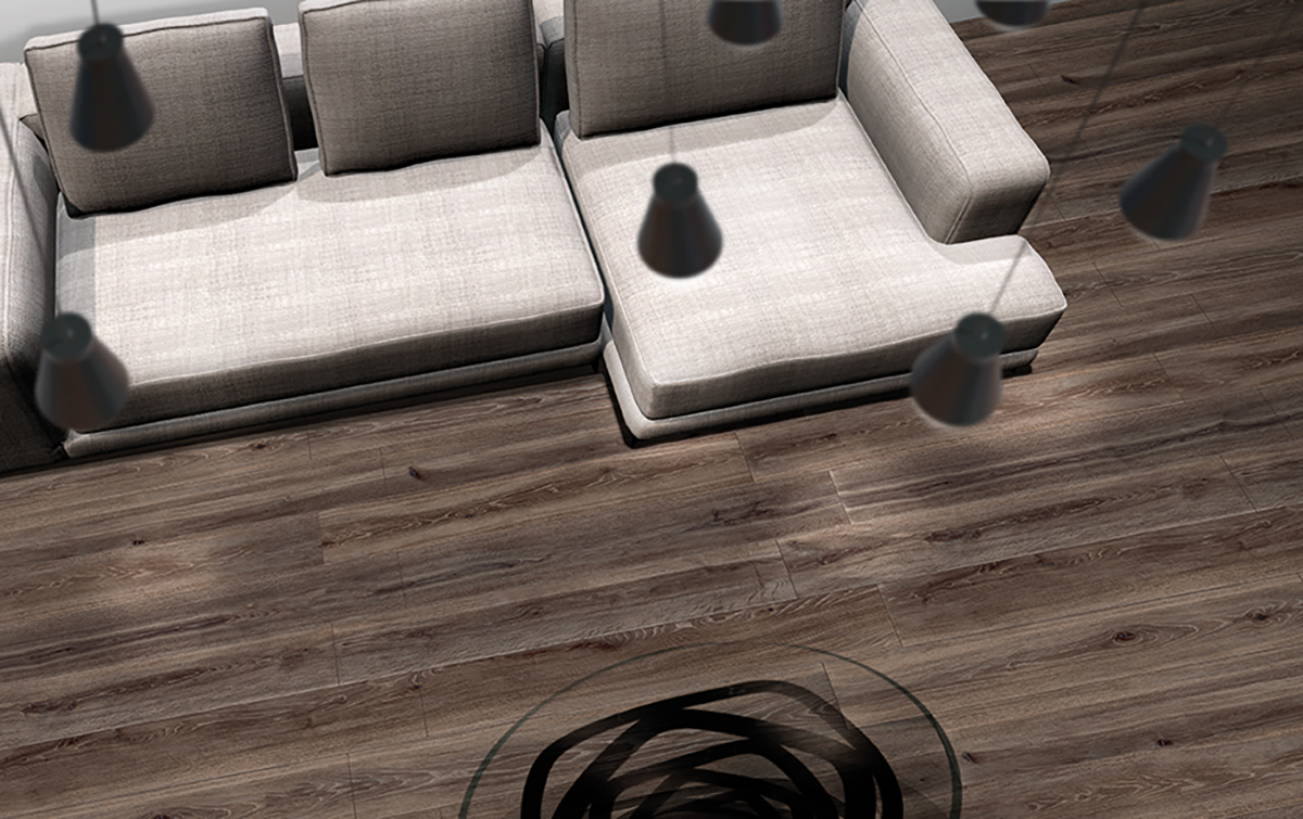 Rutschfeste dunkelbraune Feinsteinzeugfliese in Holzoptik 20X120 - Ewkm1455