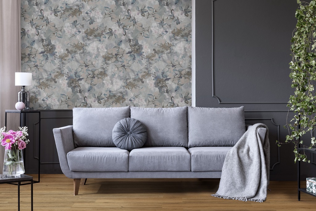 Dekorierte blaue Wandfliese aus Feinsteinzeug 60X120 - EWTJ1501