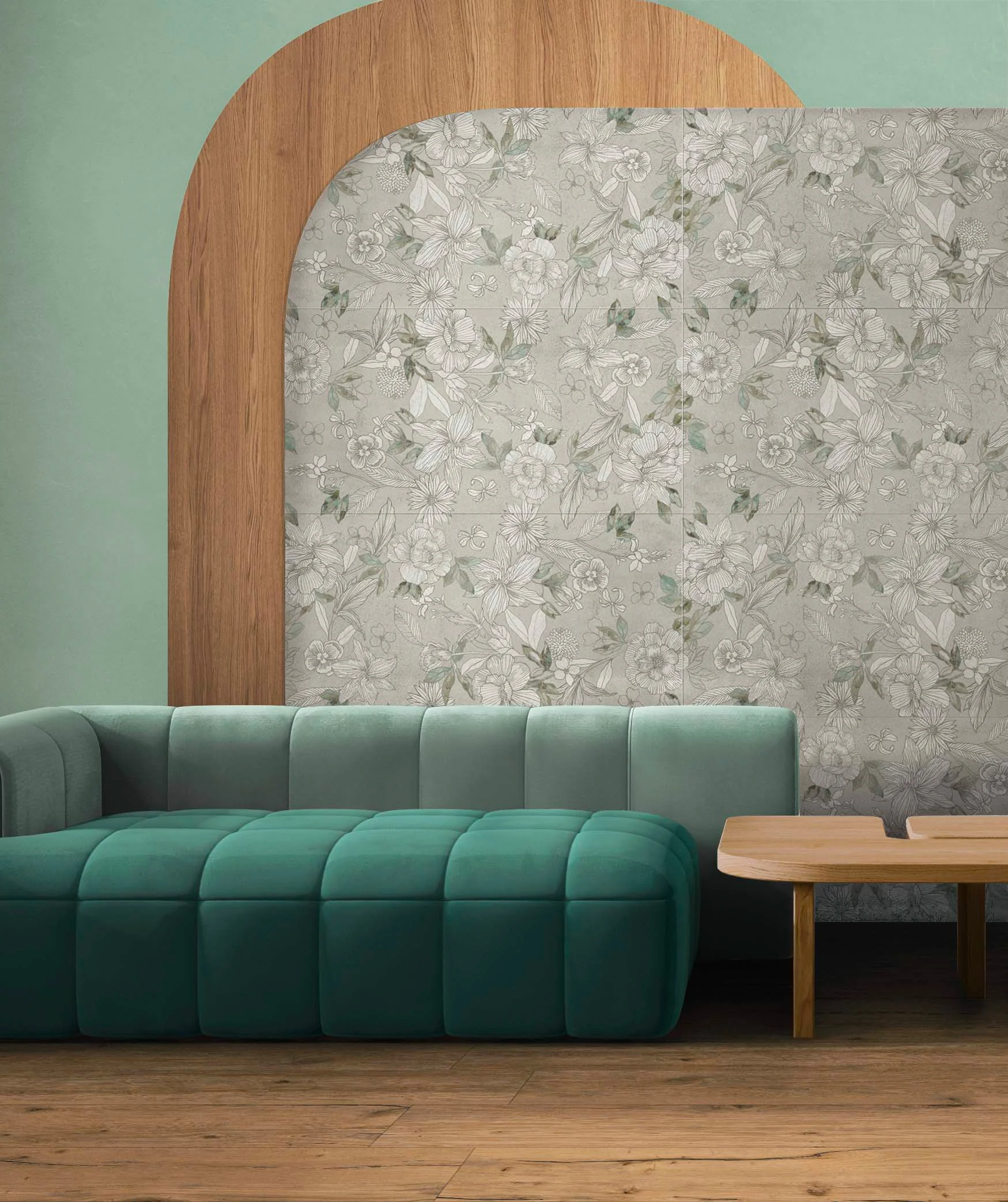 Dekorierte graue Wandfliese aus Feinsteinzeug 60X120 - EWTL1500