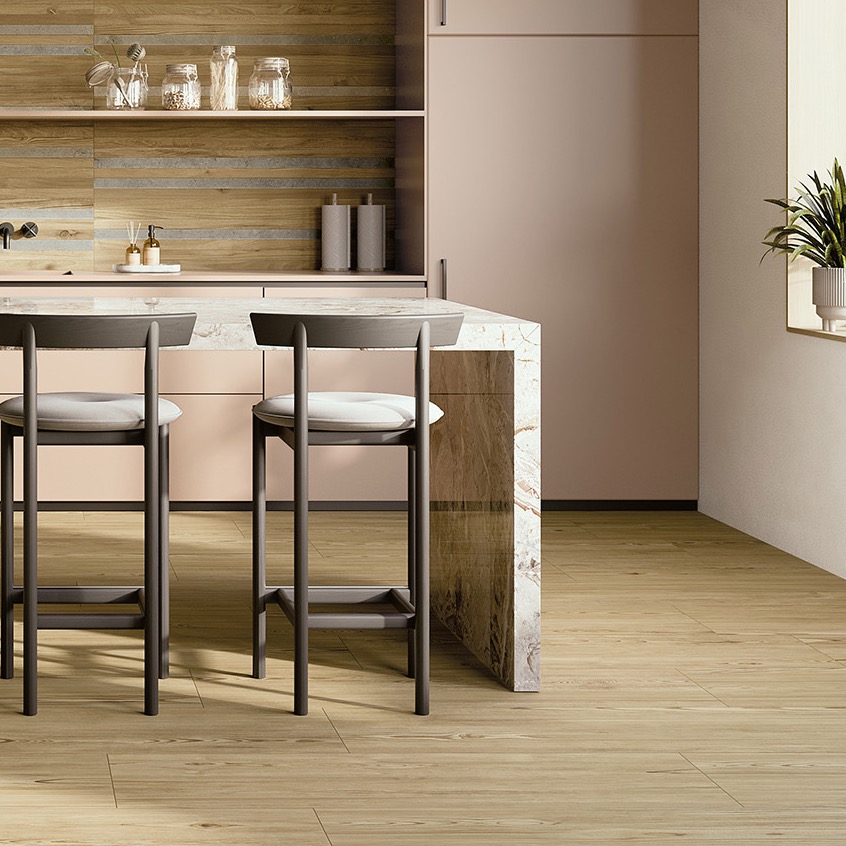 Holzoptik-Diele aus Feinsteinzeug, Lärche, 20x120 cm - CS25102